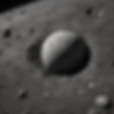 Exploring the Moon's Surface A close-up view of the moon's surface showcasing its craters and texture