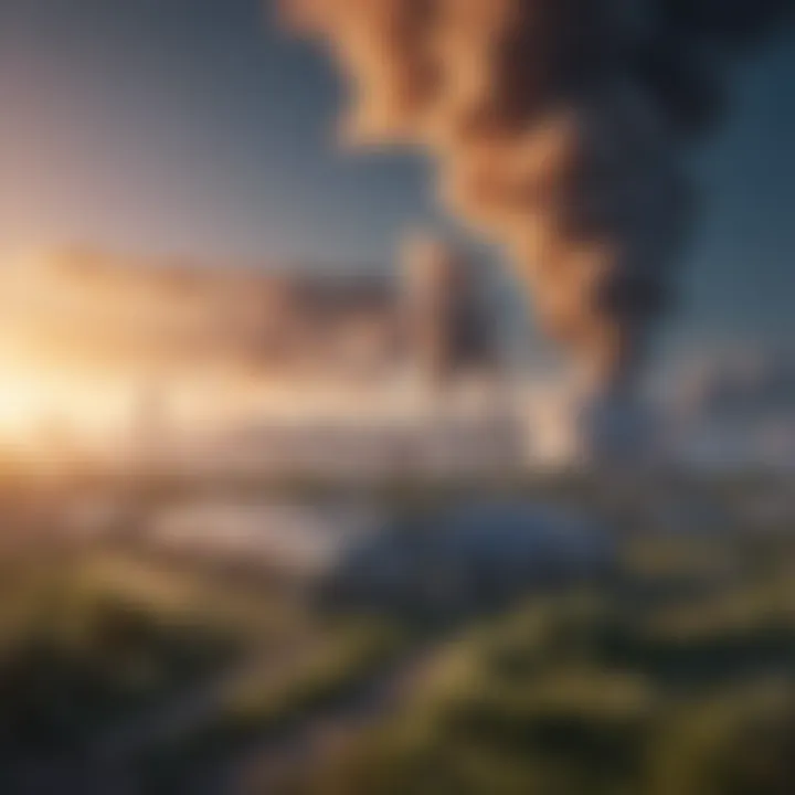 Illustration of greenhouse gas emissions contributing to climate change