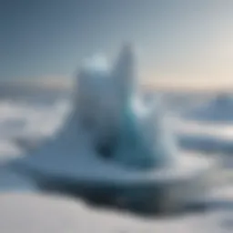 A striking visual representation of climate change effects on polar ice caps.