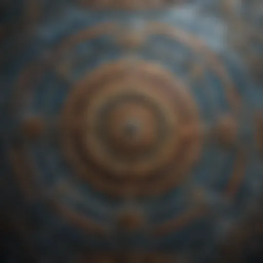 An intricate mosaic design showcasing various tile patterns