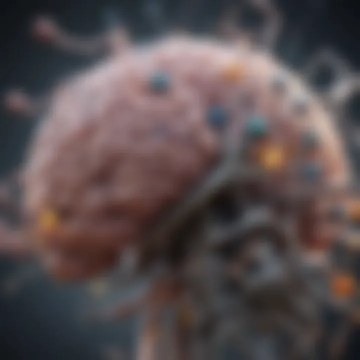 Diagram showcasing biochemical mechanisms in brain functions