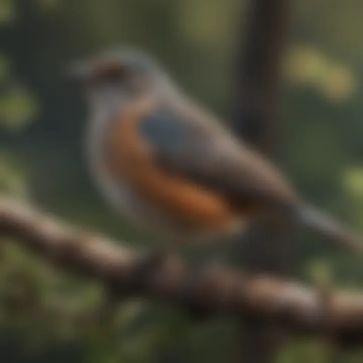 Close-up of a bird resting on a branch during its migration journey