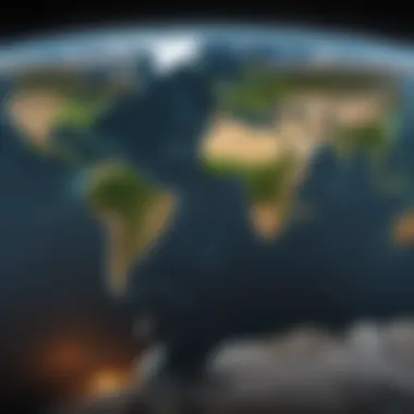 Satellite imagery showing global temperature variations