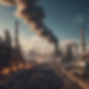 Industrial skyline with smoke emissions