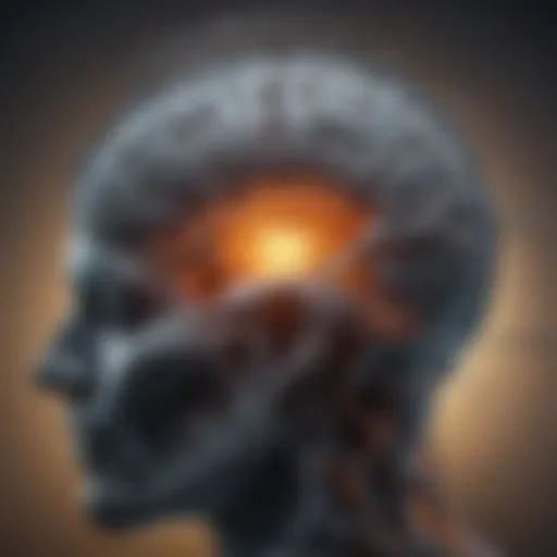 Abstract representation of the brain highlighting various regions affected by depression.