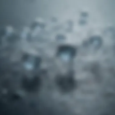 Molecular Structure of Water Molecular structure of water illustrating hydrogen bonds