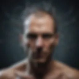 Conceptual illustration of the mind in a state of turmoil